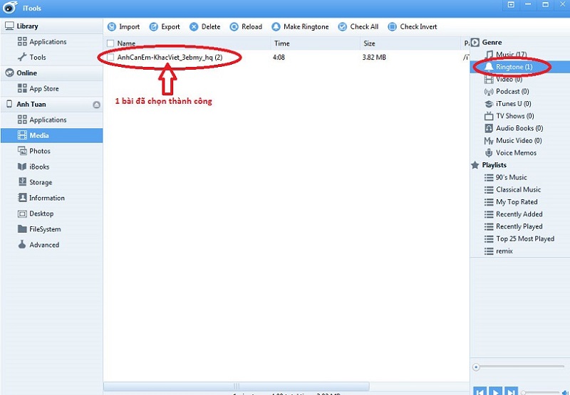 Tải nhạc chuông cho iphone bằng máy tính nhờ công cụ iTools