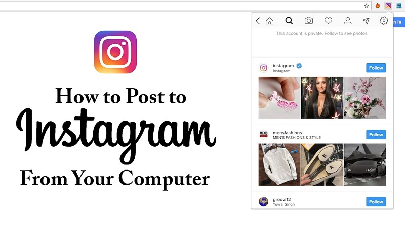 Cách đăng hình ảnh lên Instagram bằng máy tính Laptop
