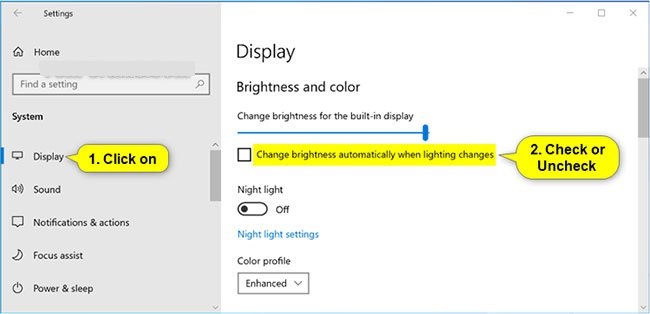 6 mẹo tắt tính năng màn hình laptop văn phòng tự thay đổi độ sáng