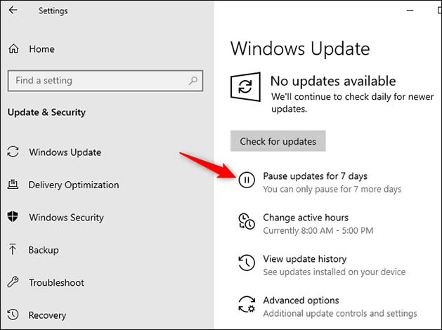 4 cách để tạm dừng máy tính cập nhật Windows 10 nhanh chóng nhất